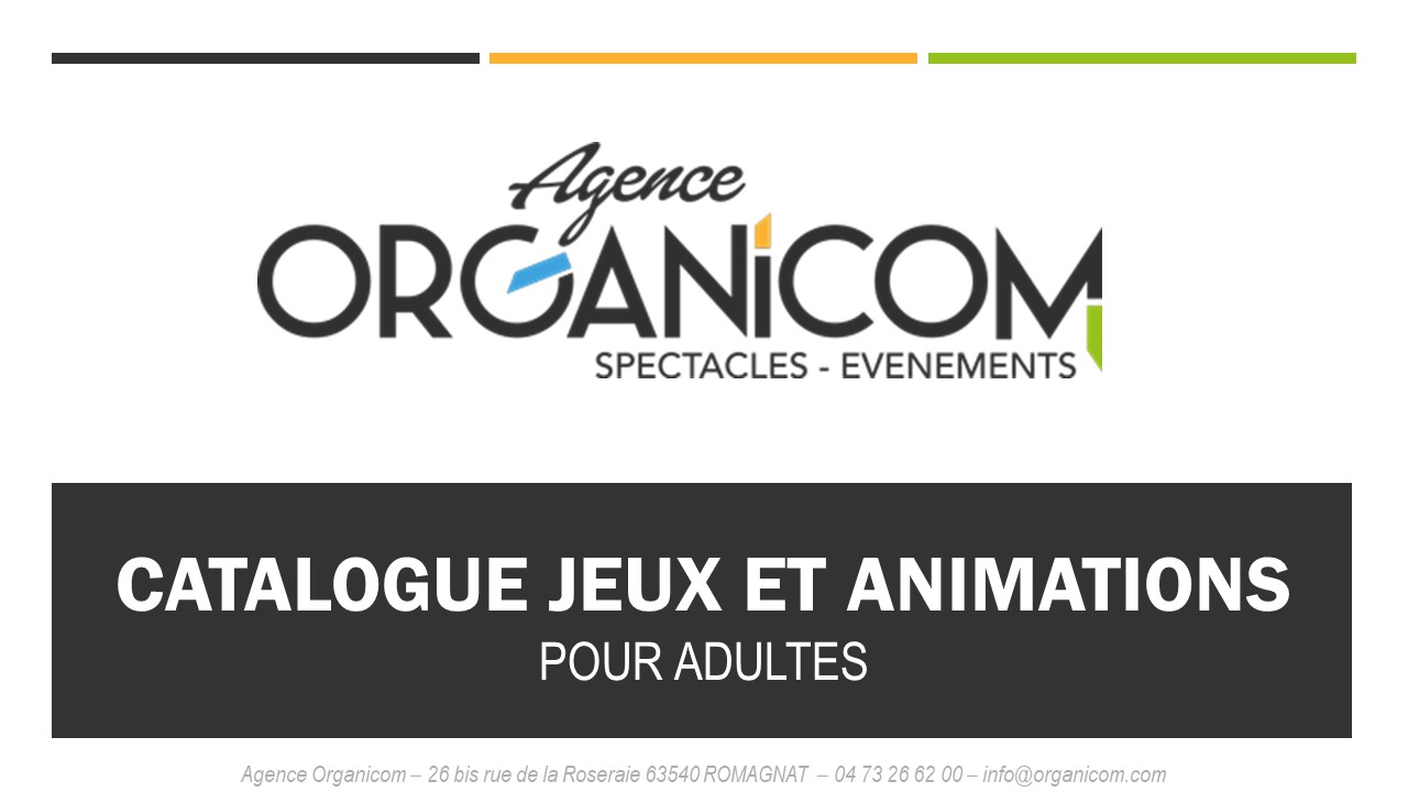 CATALOGUE JEUX ET ANIMATIONS ADULTES